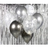Balony bukiet balonowy srebrno grafitowy 7szt